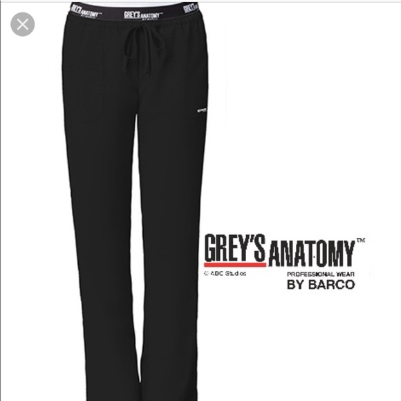 Greys Anatomy Black Scrub Pants 